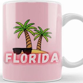 Baskı Dükkanı Florida Vintage Retro Rainbow Kupa