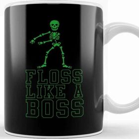 Baskı Dükkanı Flossing Floss Like A Boss Skeleton Kupa