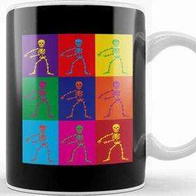 Baskı Dükkanı Flossing Pop Art Skeleton Kupa