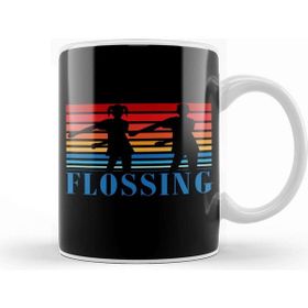 Baskı Dükkanı Flossing Sihouette Kids 80S Sunset Kupa