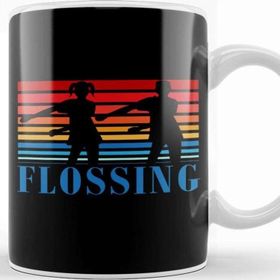 Baskı Dükkanı Flossing Sihouette Kids 80S Sunset Kupa
