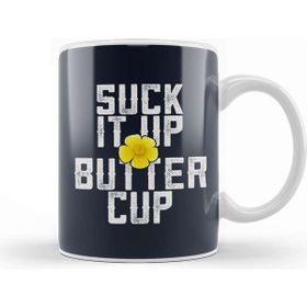 Baskı Dükkanı Flower Suck It Up Buttercup Beyaz 330 ml Porselen Kupa Bardak