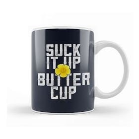Baskı Dükkanı Flower Suck It Up Buttercup Beyaz 330 ml Porselen Kupa Bardak
