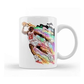 Baskı Dükkanı Fly Like Mike Michael Jordan Beyaz 330 ml Porselen Kupa Bardak