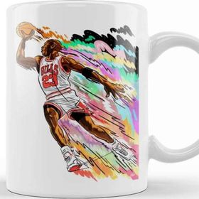 Baskı Dükkanı Fly Like Mike Michael Jordan Beyaz 330 ml Porselen Kupa Bardak