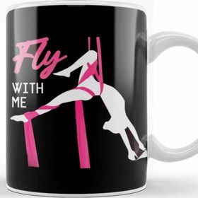 Baskı Dükkanı Fly With Me Aerial Silk Aerialist Circus Acrobat Acrobatics Beyaz 330 ml Porselen Kupa Bardak