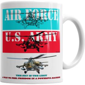 Baskı Dükkanı Flying Military Helicopter Army Sihirli Porselen Kupa