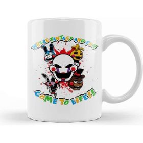 Baskı Dükkanı Fnaf 2 Cast Beyaz 330 ml Porselen Kupa Bardak