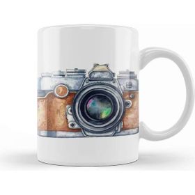 Baskı Dükkanı Fotoğraf Makinesi Sulu Boya Kupa