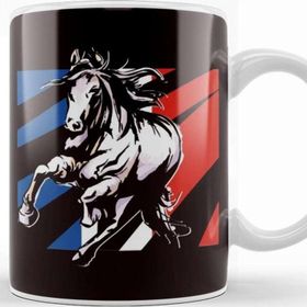 Baskı Dükkanı France Flag Horse Riding Equestrian Sport Horseshoe Saddle Kupa