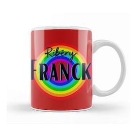 Baskı Dükkanı Franck Ribéry Vintage Retro Rainbow Style Kupa