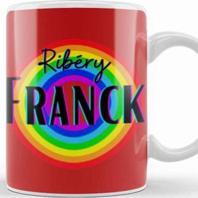 Baskı Dükkanı Franck Ribéry Vintage Retro Rainbow Style Kupa