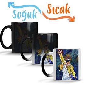 Baskı Dükkanı Freddie Mercury 013 Sihirli Porselen Kupa