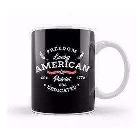 Baskı Dükkanı Freedom Loving American Patriot Usa Dedicated 1776 Kupa Bardak