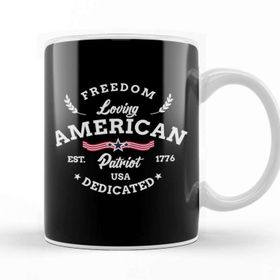 Baskı Dükkanı Freedom Loving American Patriot Usa Dedicated 1776 Kupa Bardak