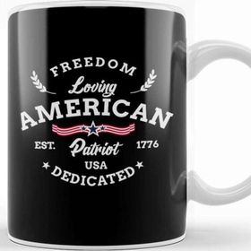 Baskı Dükkanı Freedom Loving American Patriot Usa Dedicated 1776 Kupa Bardak