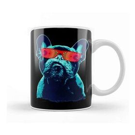Baskı Dükkanı French Bulldog 80S Style Neon Kupa
