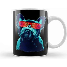 Baskı Dükkanı French Bulldog 80S Style Neon Kupa