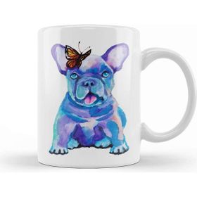 Baskı Dükkanı French Bulldog Puppy With A Butterfly Kupa