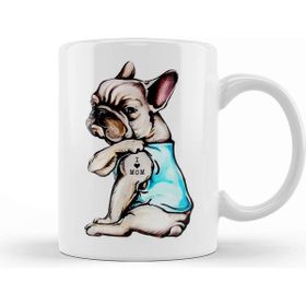 Baskı Dükkanı French Bulldog Tattoo I Love Mom Kupa