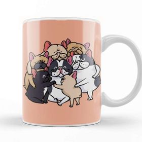 Baskı Dükkanı French Bulldogs Group Hug Kupa