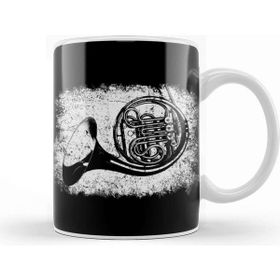 Baskı Dükkanı French Horn Big Band Gifts Marching Band Vintage French Horn Müzik Kupa