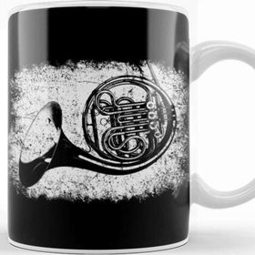 Baskı Dükkanı French Horn Big Band Gifts Marching Band Vintage French Horn Müzik Kupa