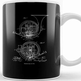 Baskı Dükkanı French Horn Player Gift Patent 1914 Müzik Kupa
