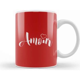 Baskı Dükkanı French Slogan Amour Love Heart Kupa