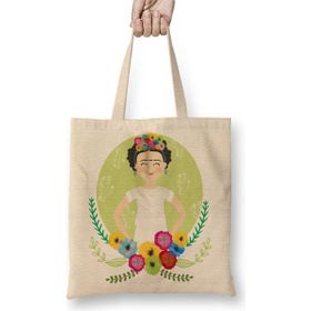 Baskı Dükkanı Frida Gülümseme Bez Kadın Günlük Çanta