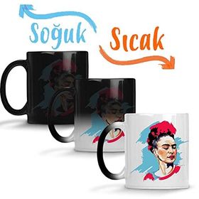 Baskı Dükkanı Frida Kahlo 03 Sihirli Porselen Kupa