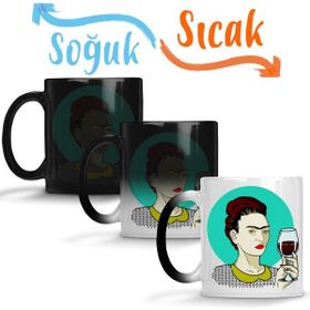 Baskı Dükkanı Frida Kahlo 10 Sihirli Porselen Kupa