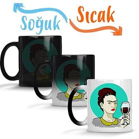 Baskı Dükkanı Frida Kahlo 10 Sihirli Porselen Kupa