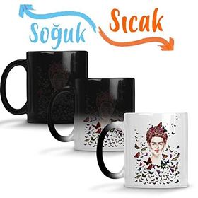 Baskı Dükkanı Frida Kahlo Kelebekler Sihirli Porselen Kupa