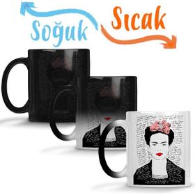 Baskı Dükkanı Frida Kahlo Kırmızı Sihirli Porselen Kupa