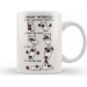 Baskı Dükkanı Friday Workout With French Bulldog Kupa