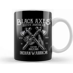 Baskı Dükkanı Fun Cool Vintage Native American Black Axes Kupa Bardak
