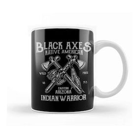 Baskı Dükkanı Fun Cool Vintage Native American Black Axes Kupa Bardak