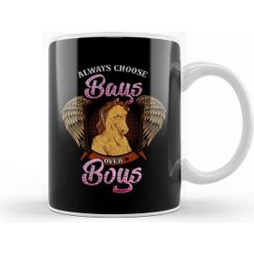 Baskı Dükkanı Funny Always Choose Bays Over Boys Horseriding Pun Kupa Bardak