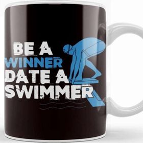Baskı Dükkanı Funny Be Winner Date Swimmer Swimming Pool Athlete Coach Kupa Bardak