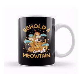 Baskı Dükkanı Funny Behold A Meowtain Cat Mountain Kitty Pun Kupa