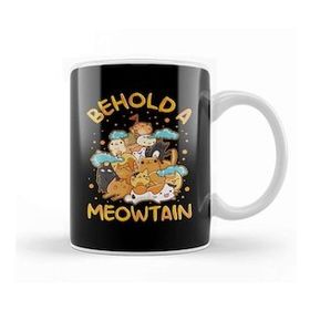 Baskı Dükkanı Funny Behold A Meowtain Cat Mountain Kitty Pun Kupa