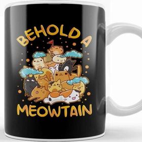 Baskı Dükkanı Funny Behold A Meowtain Cat Mountain Kitty Pun Kupa