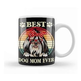 Baskı Dükkanı Funny Best Shih Tzu Dog Mom For Dog Lover Gift 01 Kupa