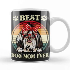Baskı Dükkanı Funny Best Shih Tzu Dog Mom For Dog Lover Gift 01 Kupa