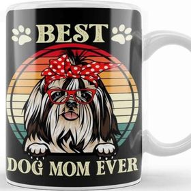 Baskı Dükkanı Funny Best Shih Tzu Dog Mom For Dog Lover Gift 01 Kupa