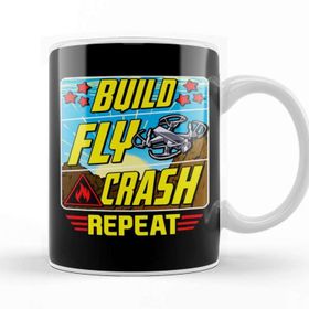 Baskı Dükkanı Funny Build Crash Repeat Drone Pilot Droning Kupa