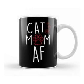 Baskı Dükkanı Funny Cat Mom Af Crazy Cat Lady Meme Kupa Bardak