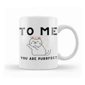 Baskı Dükkanı Funny Cat To Me You Are Purrfect Kupa Bardak