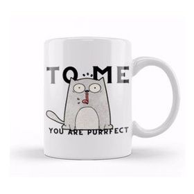 Baskı Dükkanı Funny Cat Tto Me You Are Ppurrfect Kupa Bardak